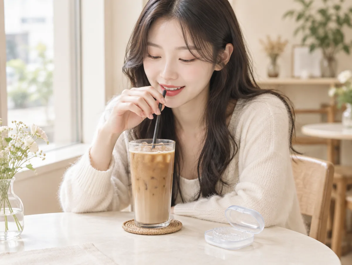 Do not eat, drink anything but water, or smoke with aligners in