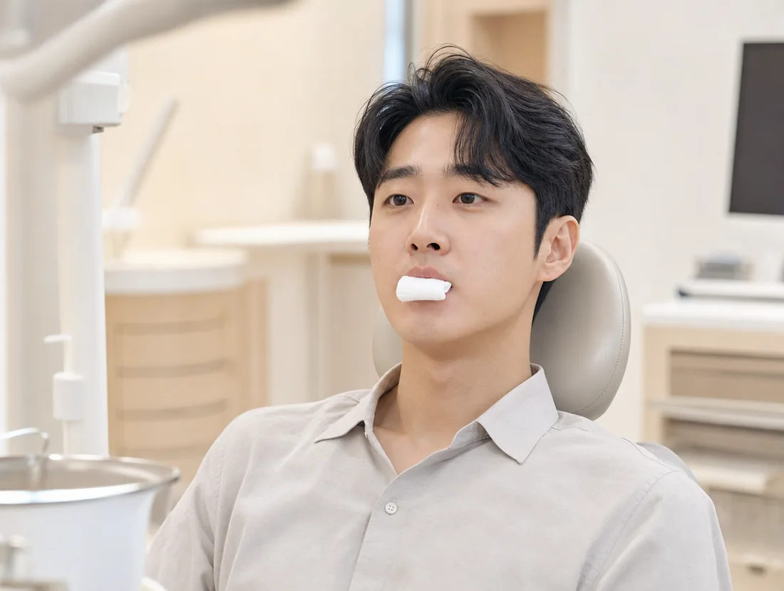 거즈는 안내받은 시간만큼 꽉 무세요