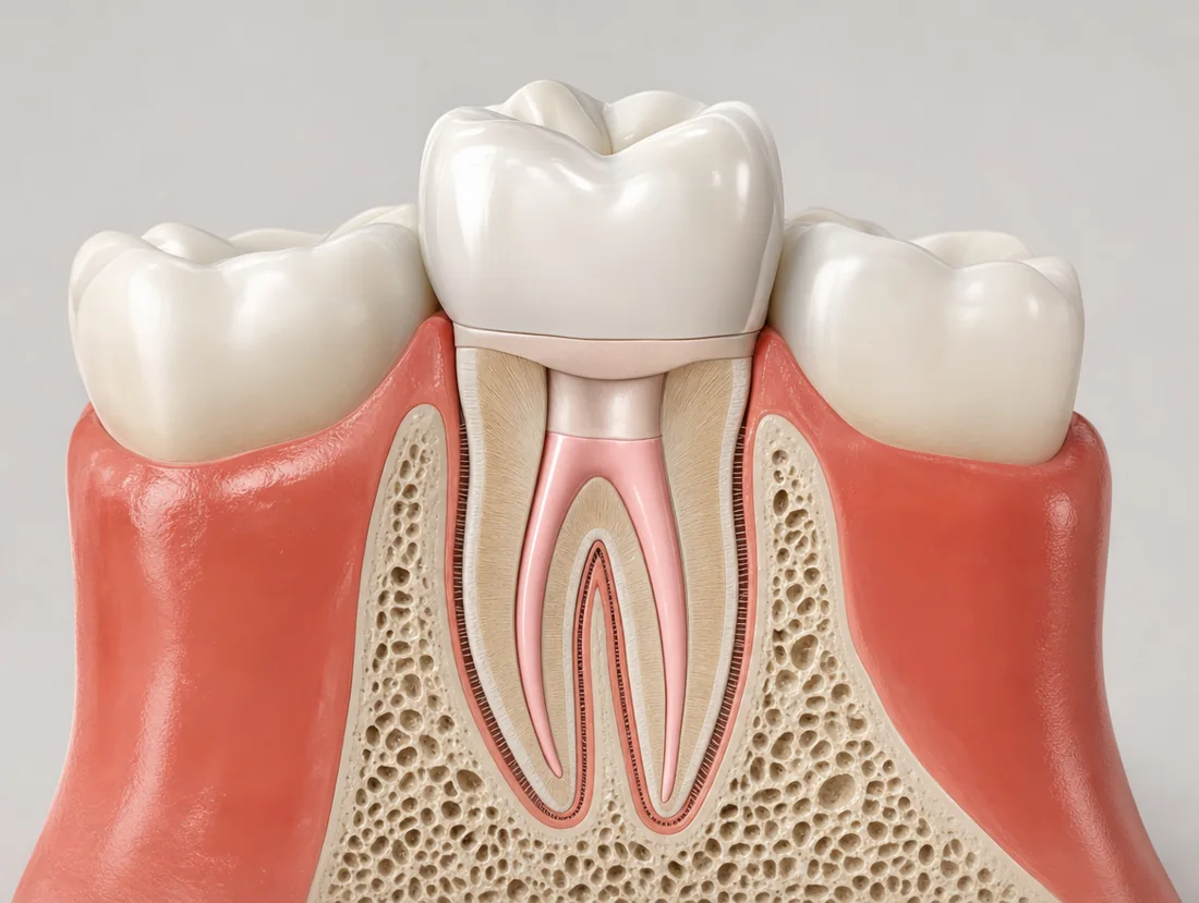 After a root canal, the tooth is finished and protected with a crown or similar restoration.