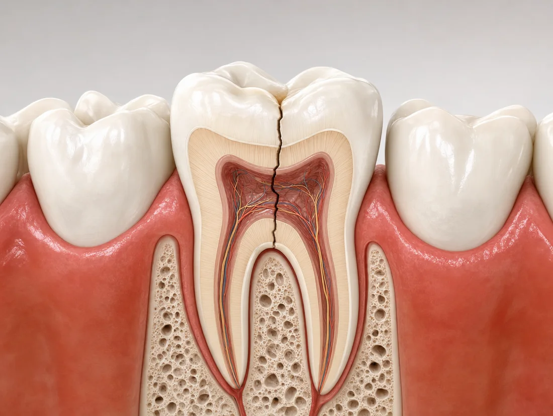 Extraction may be needed if it does not heal